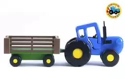 Синий трактор большой с прицепом